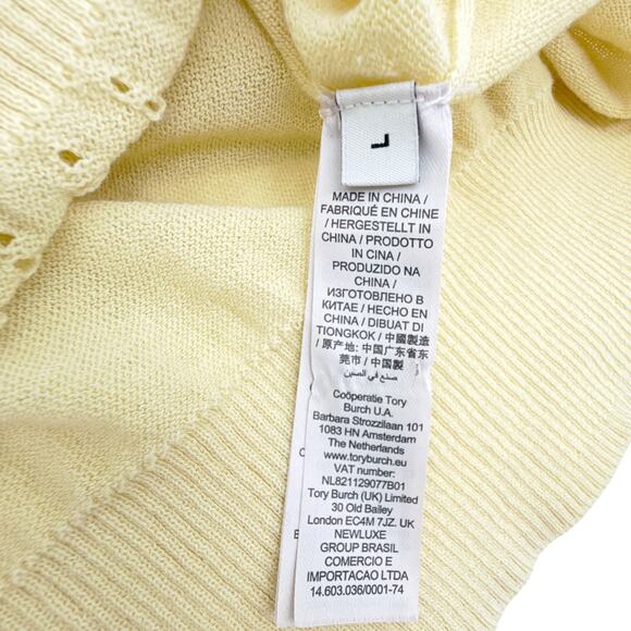 TORY BURCH Heart Pointelle Sweater in Sweet Butter L - Picture 6 of 11